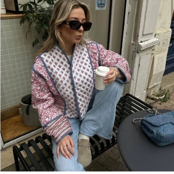 Jackets & Blazers - Sundayup Women's Paisley Print Reversible Cropped Jacket